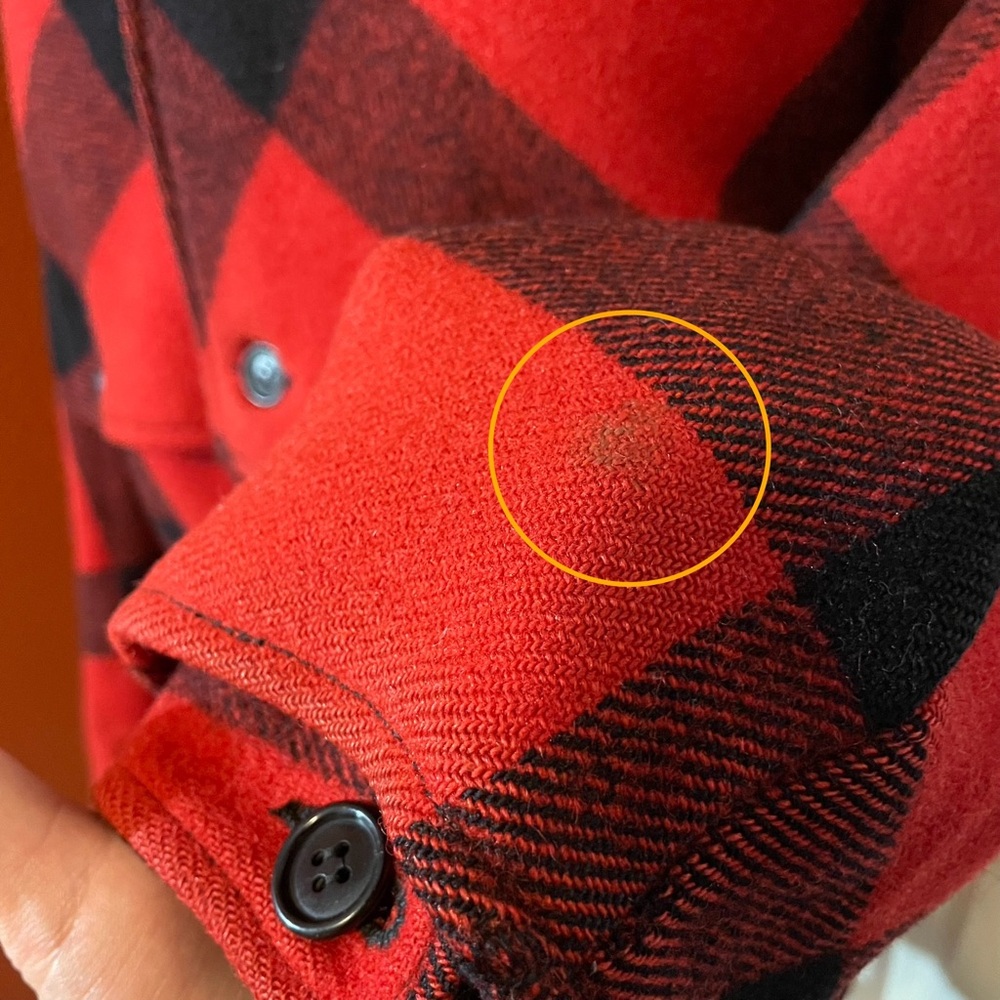 C.C Filson Men’s Vintage Mackinaw Cruiser Red Buffalo Plaid Wool Garment Coat - Picture 6 of 8